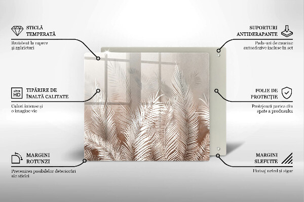 Osłona ściany przy kuchence gazowej Roślinność boho liście