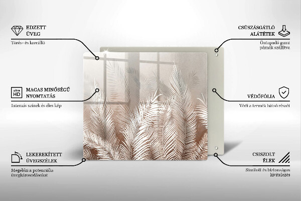 Osłona ściany przy kuchence gazowej Roślinność boho liście