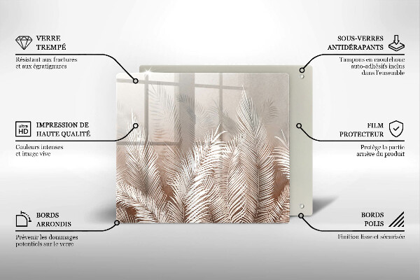 Osłona ściany przy kuchence gazowej Roślinność boho liście