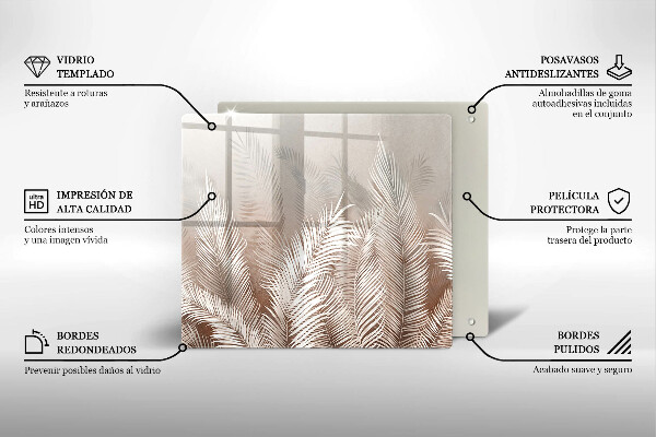 Osłona ściany przy kuchence gazowej Roślinność boho liście