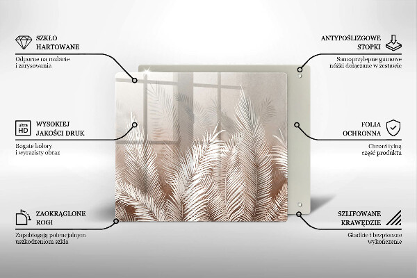 Osłona ściany przy kuchence gazowej Roślinność boho liście