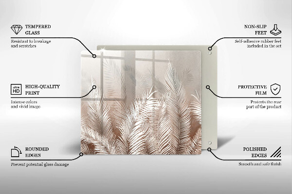 Osłona ściany przy kuchence gazowej Roślinność boho liście