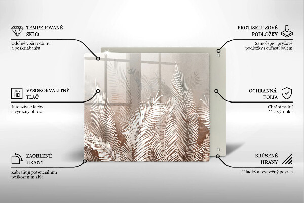 Osłona ściany przy kuchence gazowej Roślinność boho liście