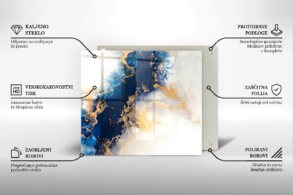 Osłona ściany przy kuchence gazowej Abstrakcja z błękitem