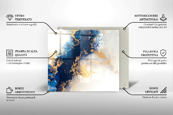 Osłona ściany przy kuchence gazowej Abstrakcja z błękitem