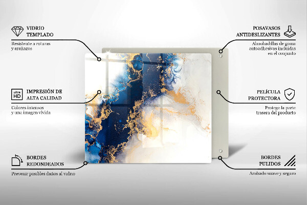 Osłona ściany przy kuchence gazowej Abstrakcja z błękitem