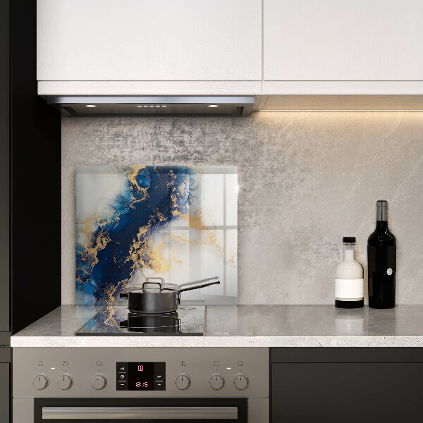 Osłona ściany przy kuchence gazowej Abstrakcja z błękitem