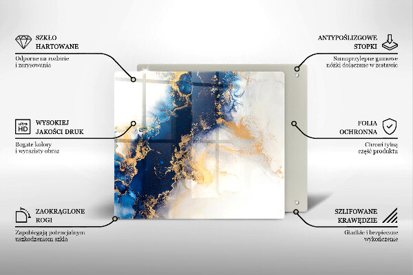 Osłona ściany przy kuchence gazowej Abstrakcja z błękitem