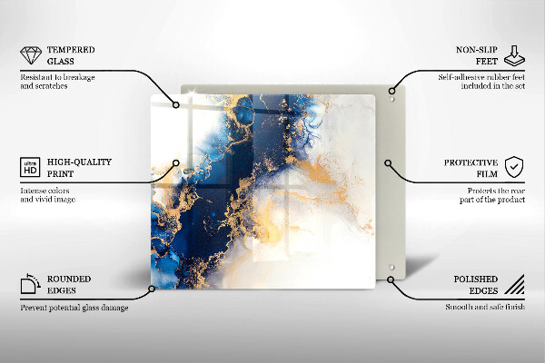 Osłona ściany przy kuchence gazowej Abstrakcja z błękitem