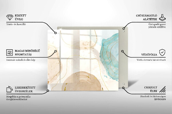 Osłona ściany przy kuchence gazowej Jasne boho kształty