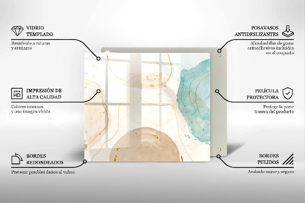 Osłona ściany przy kuchence gazowej Jasne boho kształty