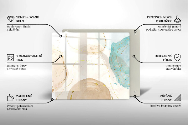 Osłona ściany przy kuchence gazowej Jasne boho kształty