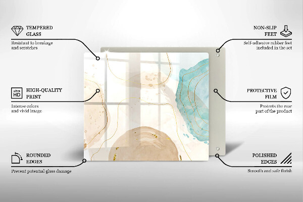 Osłona ściany przy kuchence gazowej Jasne boho kształty