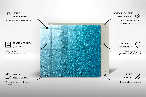 Osłona ściany przy kuchence gazowej Krople wody