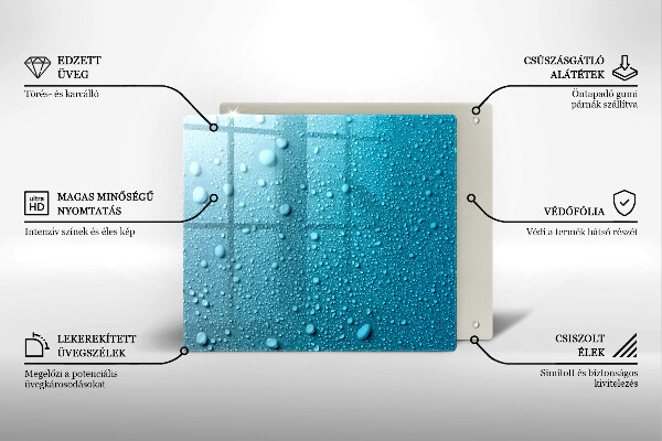 Osłona ściany przy kuchence gazowej Krople wody