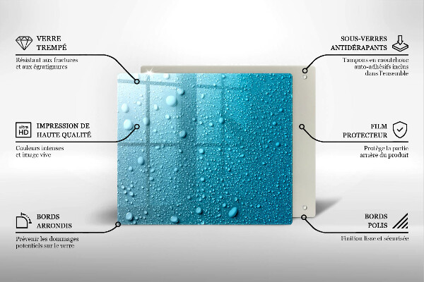 Osłona ściany przy kuchence gazowej Krople wody