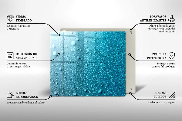 Osłona ściany przy kuchence gazowej Krople wody