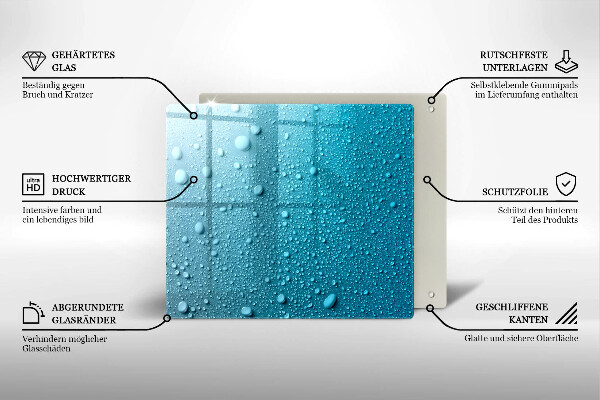 Osłona ściany przy kuchence gazowej Krople wody