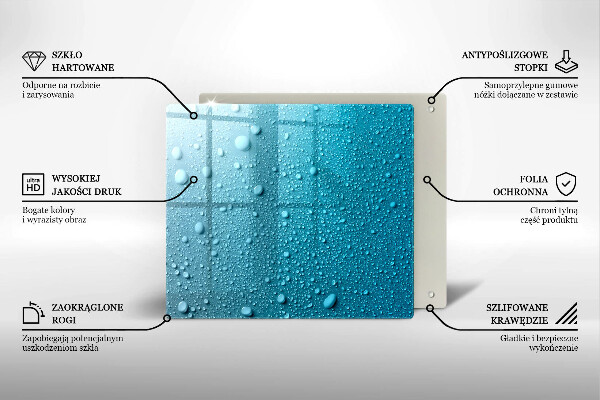Osłona ściany przy kuchence gazowej Krople wody