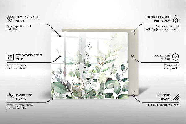 Osłona ściany przy kuchence gazowej Akwarelowe rośliny