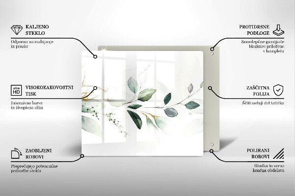 Osłona ściany przy kuchence gazowej Akwarelowe liście