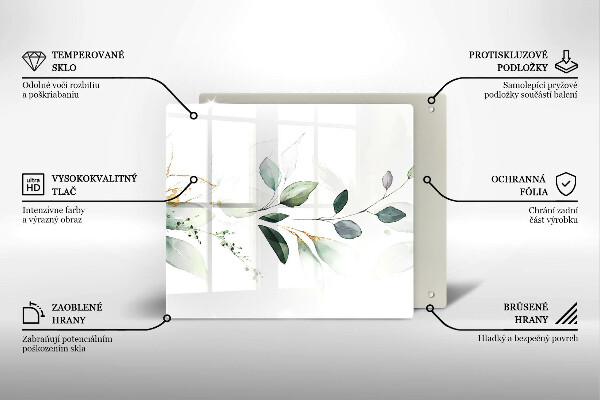 Osłona ściany przy kuchence gazowej Akwarelowe liście