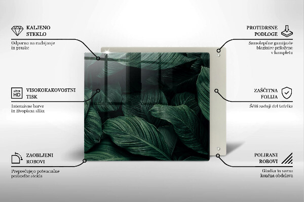 Osłona ściany przy kuchence gazowej Ciemne liście