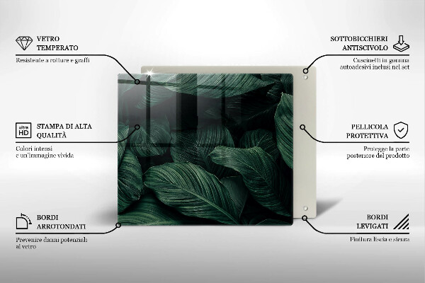 Osłona ściany przy kuchence gazowej Ciemne liście