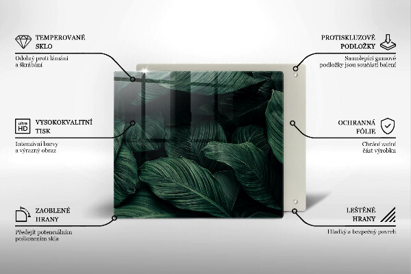 Osłona ściany przy kuchence gazowej Ciemne liście