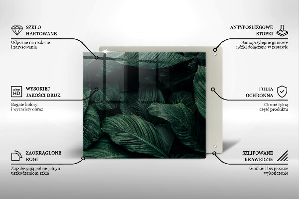 Osłona ściany przy kuchence gazowej Ciemne liście