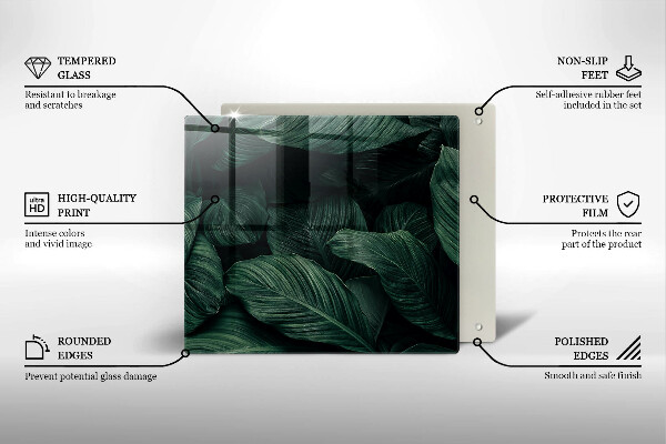 Osłona ściany przy kuchence gazowej Ciemne liście