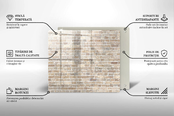 Osłona ściany przy kuchence gazowej Ściana jasne cegły