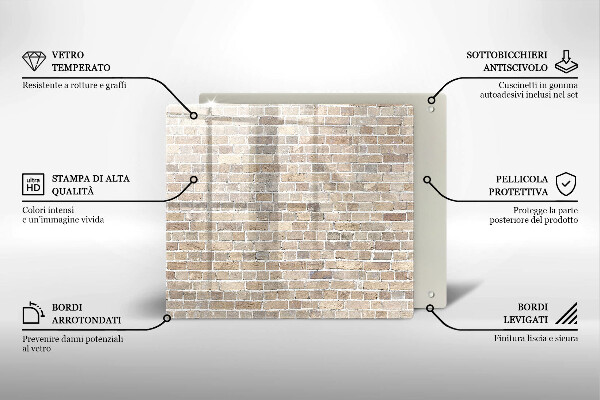 Osłona ściany przy kuchence gazowej Ściana jasne cegły