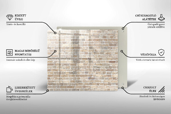 Osłona ściany przy kuchence gazowej Ściana jasne cegły