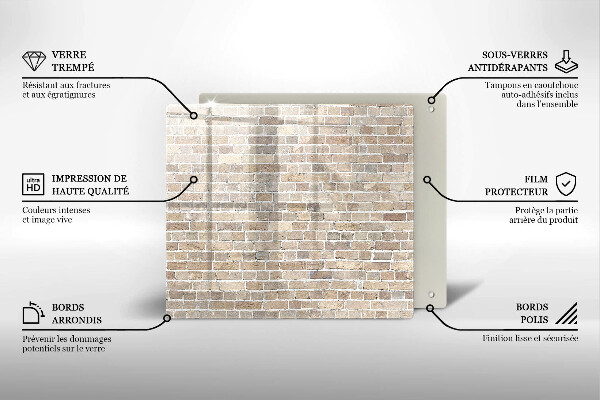 Osłona ściany przy kuchence gazowej Ściana jasne cegły