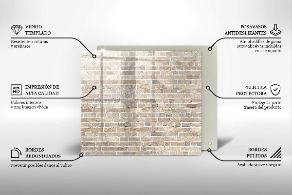 Osłona ściany przy kuchence gazowej Ściana jasne cegły