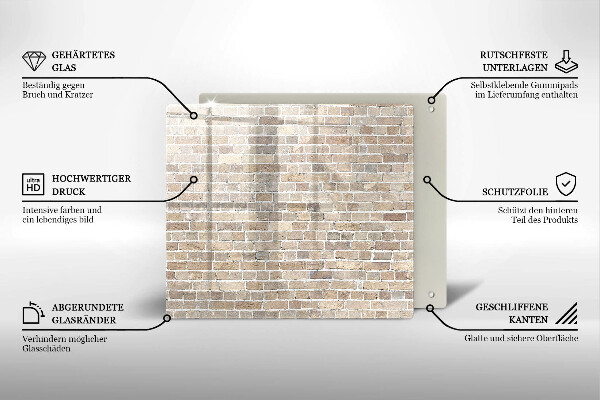 Osłona ściany przy kuchence gazowej Ściana jasne cegły