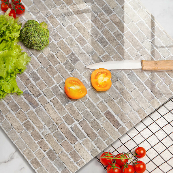 Osłona ściany przy kuchence gazowej Ściana jasne cegły