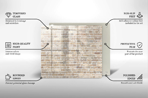 Osłona ściany przy kuchence gazowej Ściana jasne cegły