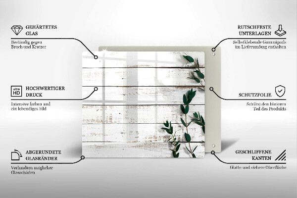 Płyta ochronna na kuchenkę Stare deski i liście