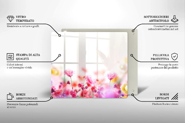 Płyta ochronna na kuchenkę Łąka kwiatów