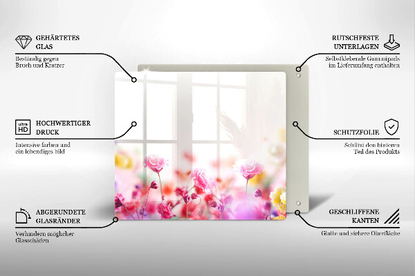 Płyta ochronna na kuchenkę Łąka kwiatów