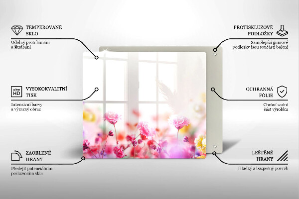 Płyta ochronna na kuchenkę Łąka kwiatów