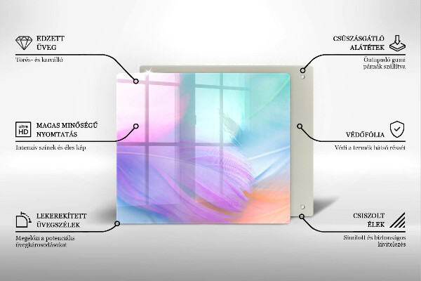 Płyta ochronna na kuchenkę Pastelowe piórka