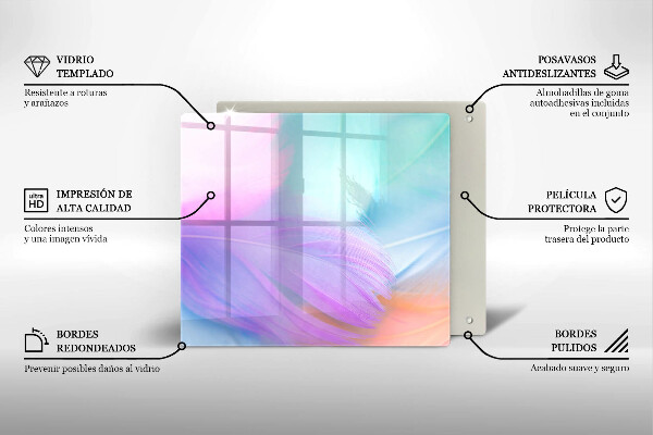 Płyta ochronna na kuchenkę Pastelowe piórka