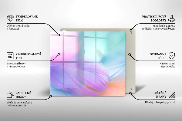 Płyta ochronna na kuchenkę Pastelowe piórka