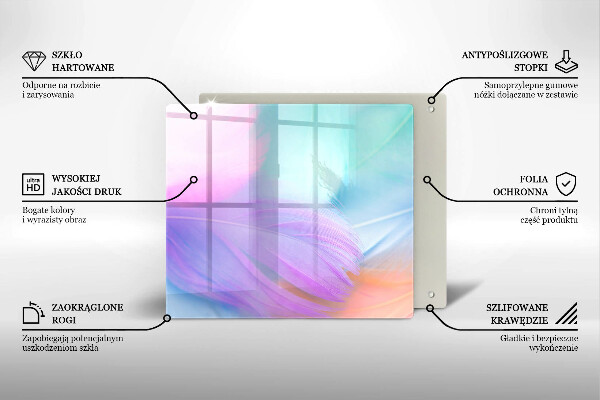 Płyta ochronna na kuchenkę Pastelowe piórka