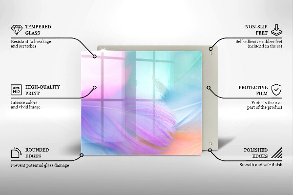 Płyta ochronna na kuchenkę Pastelowe piórka