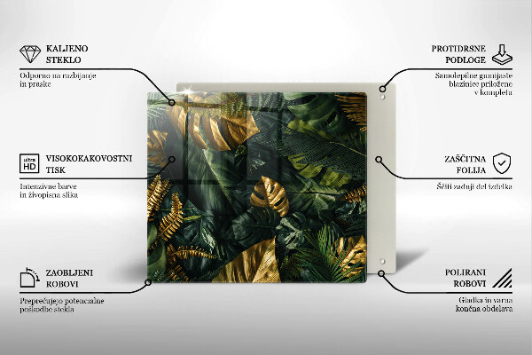 Osłona blatu kuchennego Złote liście monstery