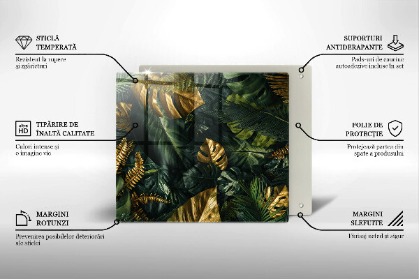 Osłona blatu kuchennego Złote liście monstery